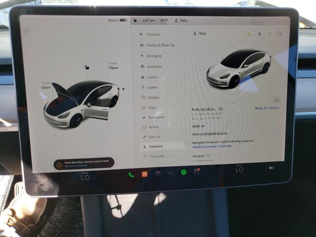 Photo 9 from auction – 2022 TESLA MODEL 3 with VIN 5YJ3E1EB1NF222229