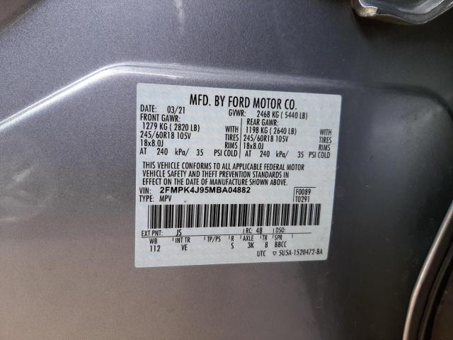 Photo 14 from auction – 2021 FORD EDGE SEL with VIN 2FMPK4J95MBA04882