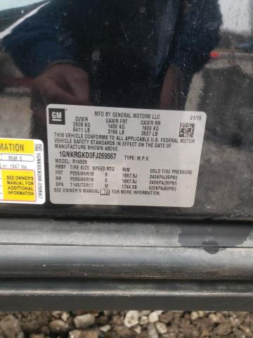 Photo 14 from auction – 2015 CHEVROLET TRAVERSE L with VIN 1GNKRGKD0FJ269567
