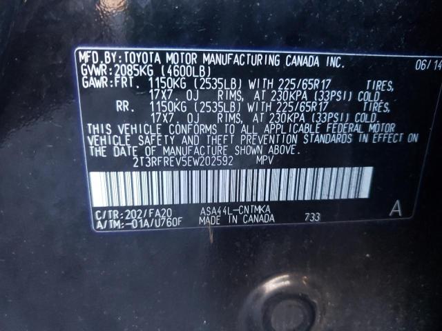 Photo 14 from auction – 2014 TOYOTA RAV4 XLE with VIN 2T3RFREV5EW202592