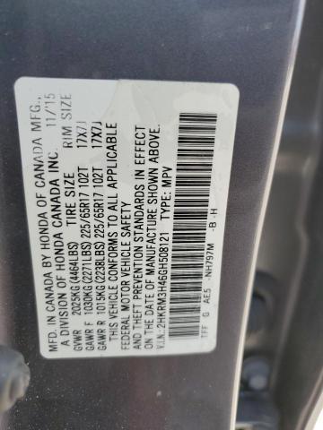 Photo 14 from auction – 2016 HONDA CR-V SE with VIN 2HKRM3H46GH508121