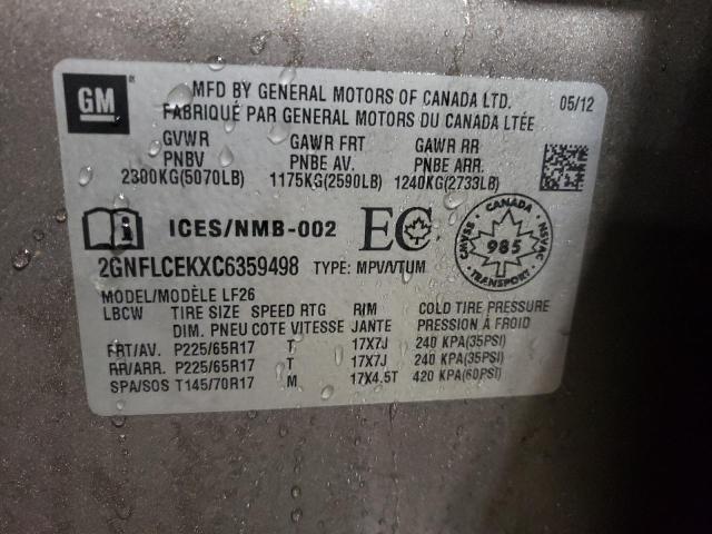 Photo 14 from auction – 2012 CHEVROLET EQUINOX LS with VIN 2GNFLCEKXC6359498
