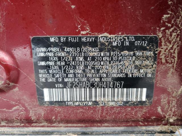 Photo 14 from auction – 2013 SUBARU FORESTER 2 with VIN JF2SHABC3DH414767