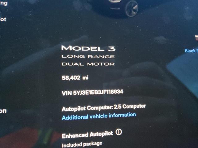 Photo 9 from auction – 2018 TESLA MODEL 3 with VIN 5YJ3E1EB3JF118934