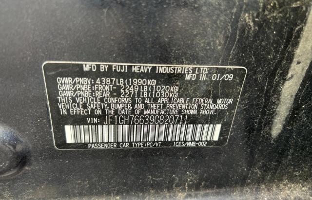 Photo 10 from auction – 2009 SUBARU IMPREZA WR with VIN JF1GH76639G820711