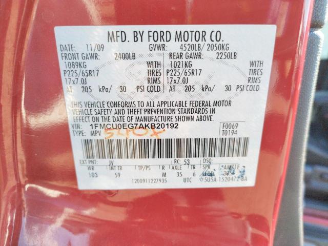 Photo 14 from auction – 2010 FORD ESCAPE LIM with VIN 1FMCU0EG7AKB20192
