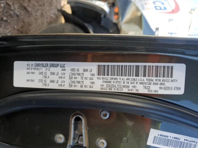 Photo 10 from auction – 2012 DODGE RAM 2500 S with VIN 3C6UD5HL7CG194504