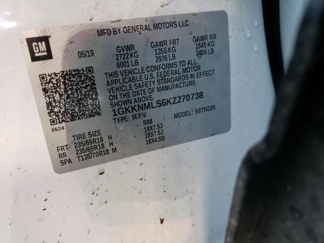 Photo 14 from auction – 2019 GMC ACADIA SLT with VIN 1GKKNMLS6KZ270738