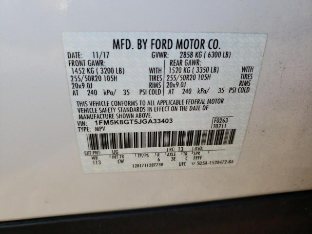 Photo 14 from auction – 2018 FORD EXPLORER S with VIN 1FM5K8GT5JGA33403