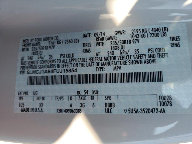 Photo 14 from auction – 2015 LINCOLN MKC with VIN 5LMCJ1A94FUJ15854