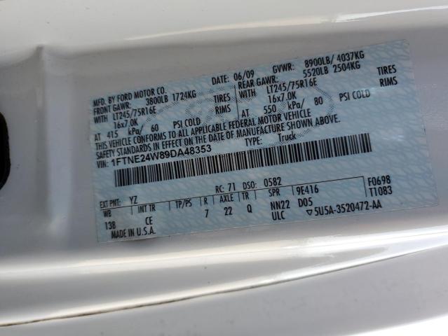 Photo 14 from auction – 2009 FORD ECONOLINE with VIN 1FTNE24W89DA48353