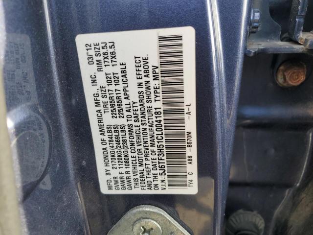 Photo 14 from auction – 2012 HONDA CROSSTOUR with VIN 5J6TF3H51CL004181