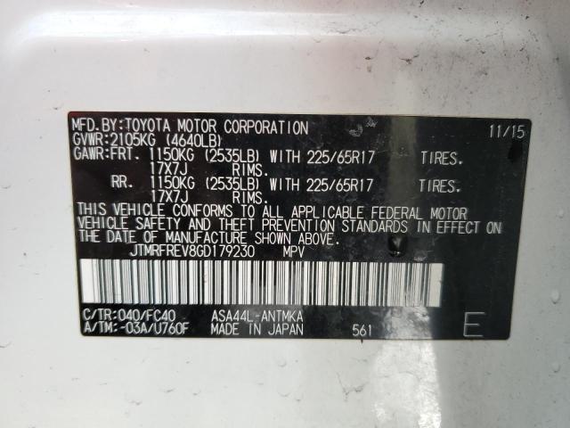 Photo 14 from auction – 2016 TOYOTA RAV4 XLE with VIN JTMRFREV8GD179230
