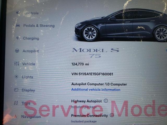Photo 9 from auction – 2016 TESLA MODEL S with VIN 5YJSA1E15GF160061