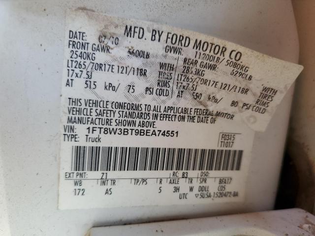 Photo 10 from auction – 2011 FORD F350 SUPER with VIN 1FT8W3BT9BEA74551