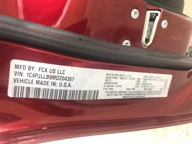 Photo 10 from auction – 2021 JEEP CHEROKEE L with VIN 1C4PJLLB9MD204367