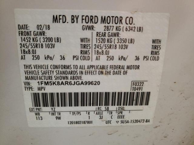 Photo 14 from auction – 2018 FORD EXPLORER P with VIN 1FM5K8AR6JGA99620