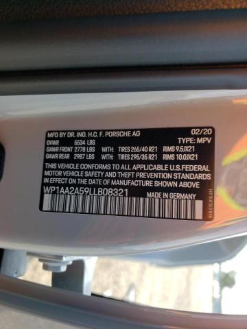 Photo 14 from auction – 2020 PORSCHE MACAN with VIN WP1AA2A59LLB08321