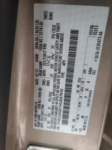 Photo 14 from auction – 2017 FORD ESCAPE SE with VIN 1FMCU0GD1HUE67910