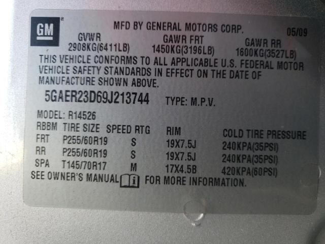 Photo 14 from auction – 2009 BUICK ENCLAVE CX with VIN 5GAER23D69J213744