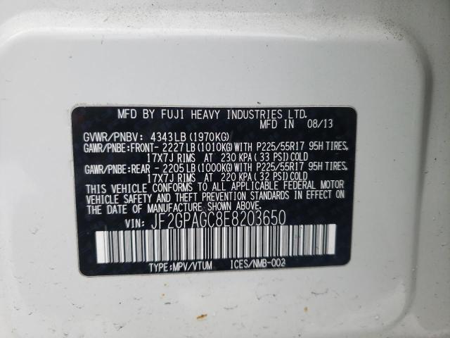 Photo 14 from auction – 2014 SUBARU XV CROSSTR with VIN JF2GPAGC8E8203650