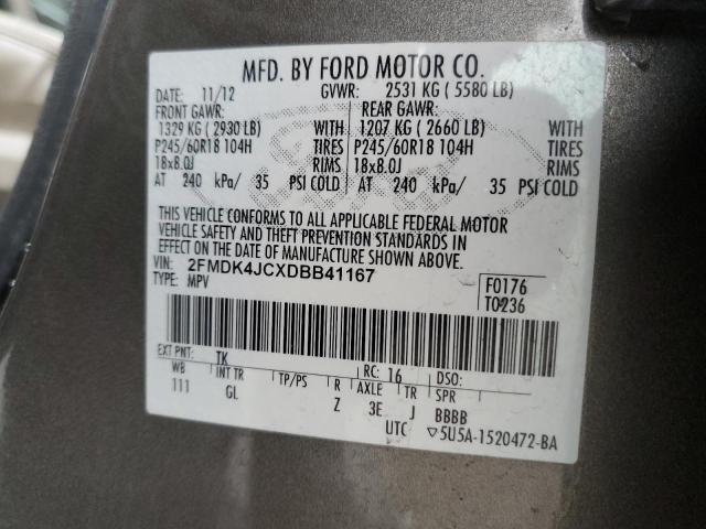 Photo 14 from auction – 2013 FORD EDGE SEL with VIN 2FMDK4JCXDBB41167