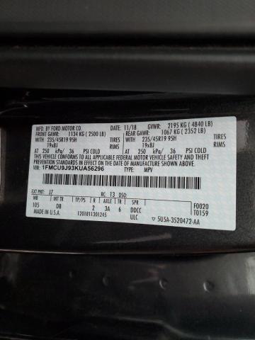 Photo 14 from auction – 2019 FORD ESCAPE TIT with VIN 1FMCU9J93KUA56296