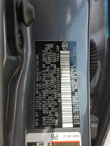Photo 10 from auction – 2012 TOYOTA CAMRY BASE with VIN 4T1BF1FKXCU185396