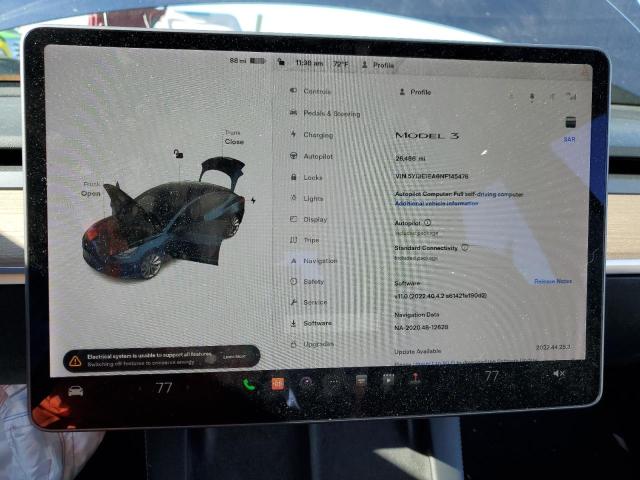 Photo 9 from auction – 2022 TESLA MODEL 3 with VIN 5YJ3E1EA6NF145476