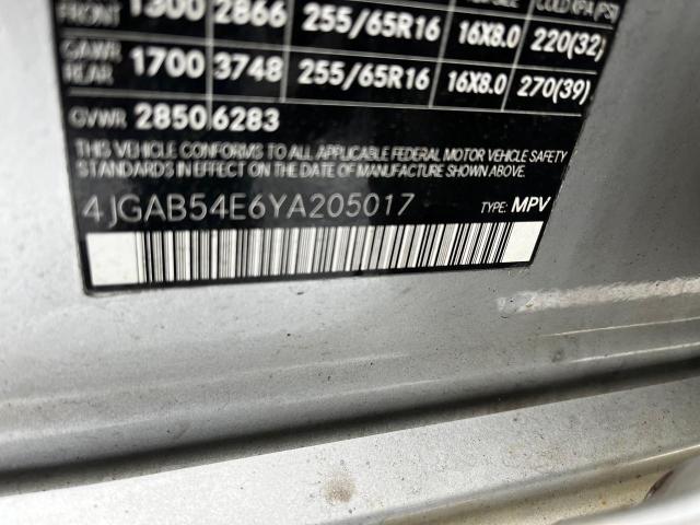 Photo 10 from auction – 2000 MERCEDES-BENZ ML 320 with VIN 4JGAB54E6YA205017
