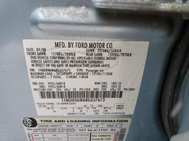 Photo 14 from auction – 2008 FORD TAURUS X L with VIN 1FMDK06W68GA37673