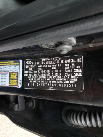 Photo 14 from auction – 2012 KIA SORENTO BA with VIN 5XYKT3A69CG282531