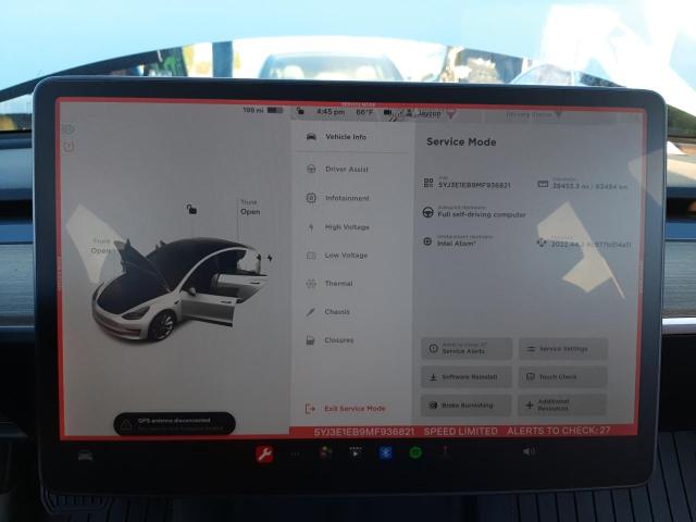 Photo 9 from auction – 2021 TESLA MODEL 3 with VIN 5YJ3E1EB9MF936821