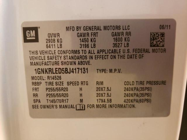 Foto 14 de la subasta – 2011 CHEVROLET TRAVERSE L con VIN 1GNKRLED5BJ417131