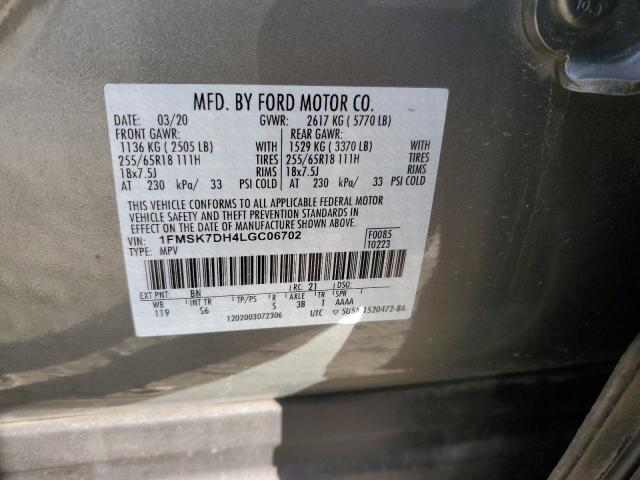 Photo 14 from auction – 2020 FORD EXPLORER X with VIN 1FMSK7DH4LGC06702