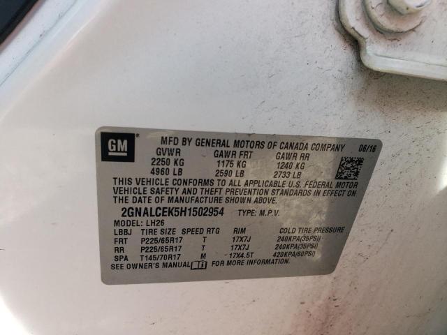 Photo 14 from auction – 2017 CHEVROLET EQUINOX LT with VIN 2GNALCEK5H1502954