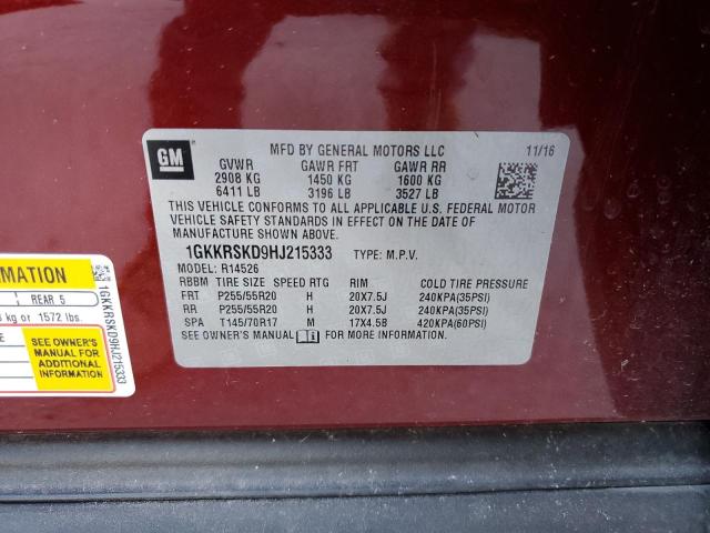 Photo 14 from auction – 2017 GMC ACADIA LIM with VIN 1GKKRSKD9HJ215333