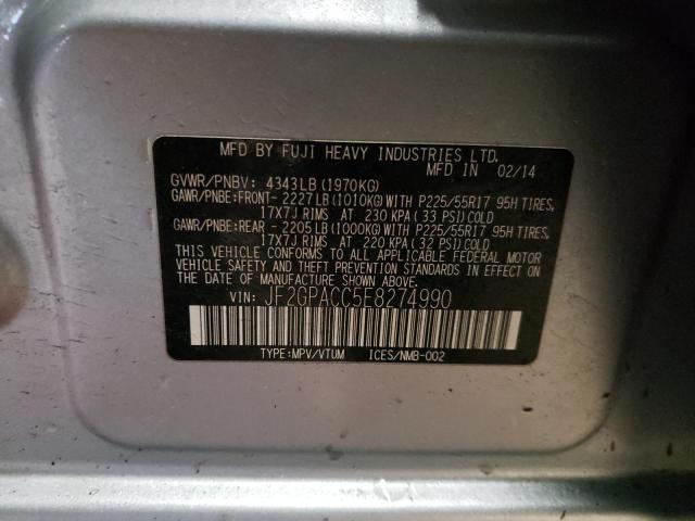 Photo 14 from auction – 2014 SUBARU XV CROSSTR with VIN JF2GPACC5E8274990