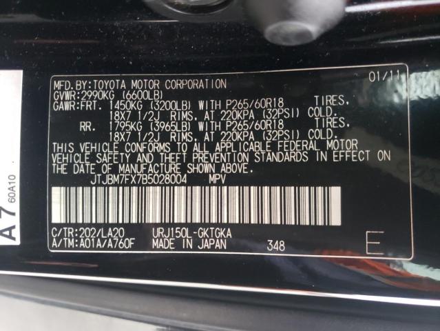 Photo 14 from auction – 2011 LEXUS GX 460 with VIN JTJBM7FX7B5028004