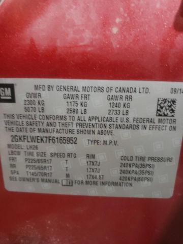 Photo 14 from auction – 2015 GMC TERRAIN SL with VIN 2GKFLWEK7F6165952