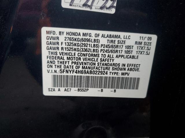 Photo 14 from auction – 2010 HONDA PILOT EXL with VIN 5FNYF4H69AB022924