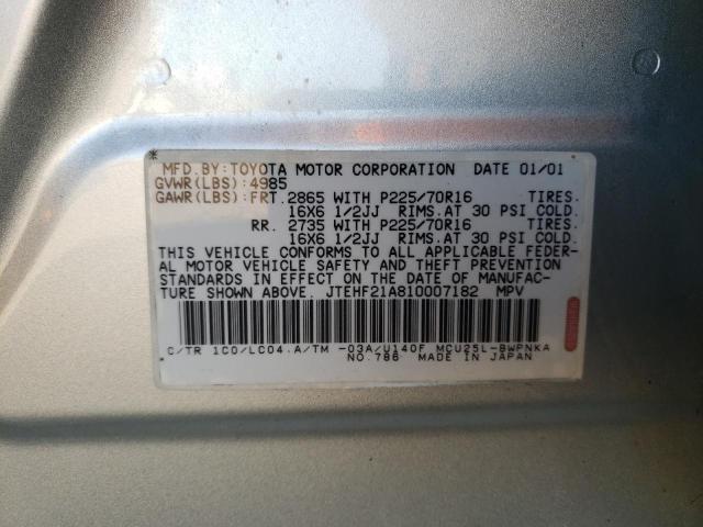 Photo 14 from auction – 2001 TOYOTA HIGHLANDER with VIN JTEHF21A810007182