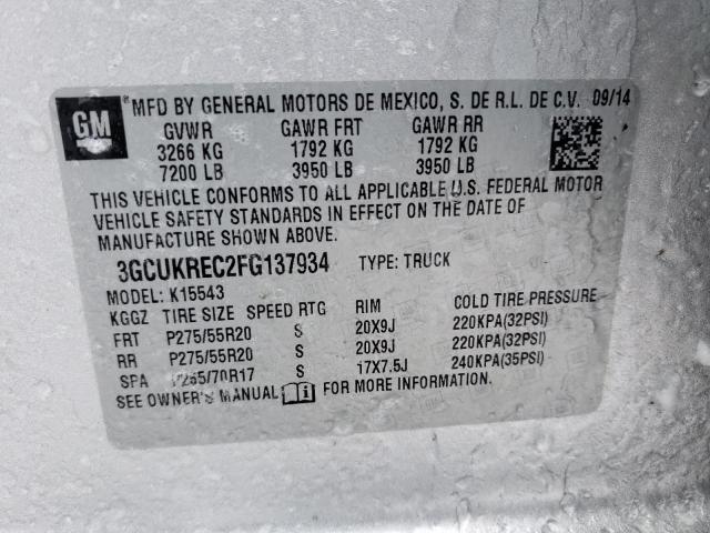 Photo 14 from auction – 2015 CHEVROLET SILVERADO with VIN 3GCUKREC2FG137934