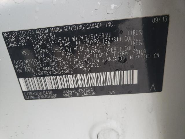 Photo 14 from auction – 2013 TOYOTA RAV4 LIMIT with VIN 2T3DFREV1DW093802