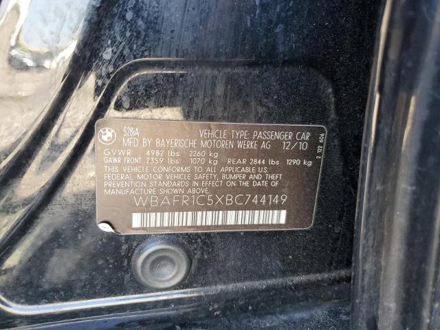 Photo 10 from auction – 2011 BMW 528 I with VIN WBAFR1C5XBC744149
