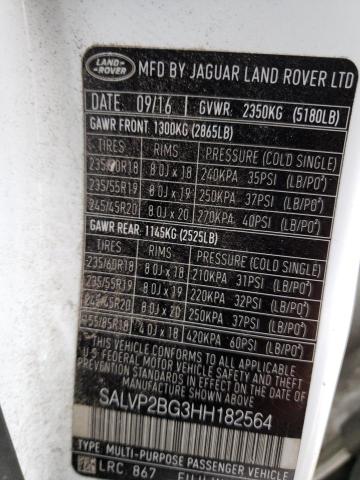 Photo 14 from auction – 2017 LAND ROVER RANGE ROVE with VIN SALVP2BG3HH182564