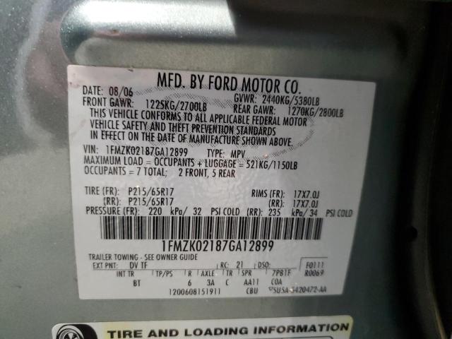 Photo 14 from auction – 2007 FORD FREESTYLE with VIN 1FMZK02187GA12899