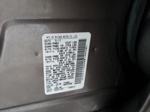 Photo 14 from auction – 2011 NISSAN MURANO S with VIN JN8AZ1MW5BW176366
