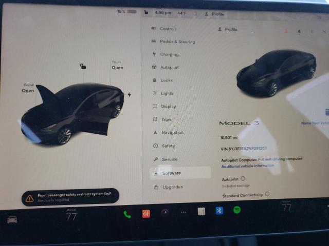 Photo 9 from auction – 2022 TESLA MODEL 3 with VIN 5YJ3E1EA7NF291207