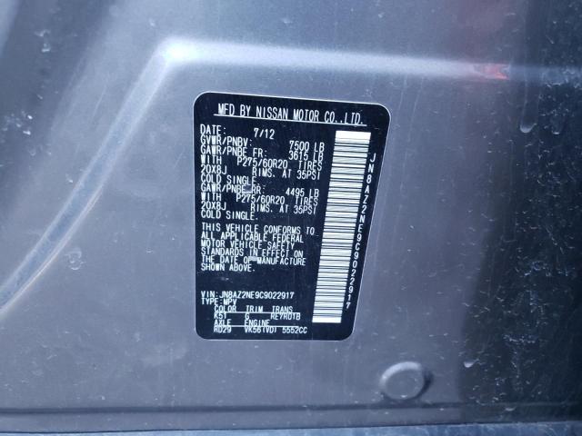 Photo 14 from auction – 2012 INFINITI QX56 with VIN JN8AZ2NE9C9022917